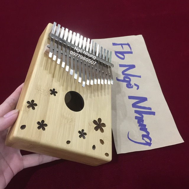(Có video test) Đàn Kalimba Yael 17 phím gỗ Trúc (Hoa)