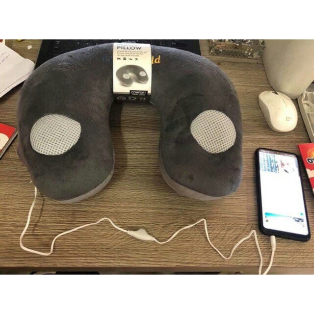 Gối đỡ cổ LOCK&amp;LOCK Travel Neck Pillow có loa nghe nhạc LTZ987GRYABB (LOCK&amp;LOCK music pillow)