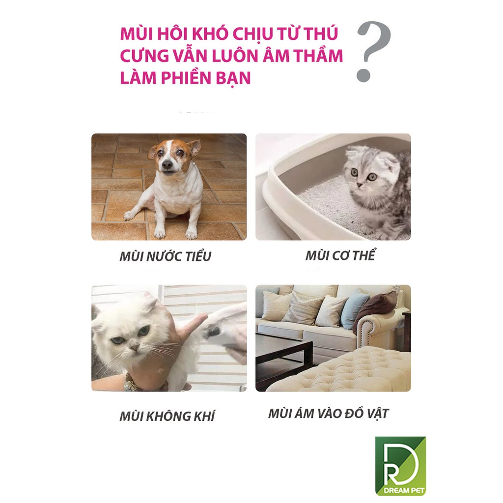 XỊT KHỬ MÙI HÔI CHÓ MÈO - KHỬ MÙI NƯỚC TIỂU THÚ CƯNG CAO CẤP HAIR BALL STAR DreamPet