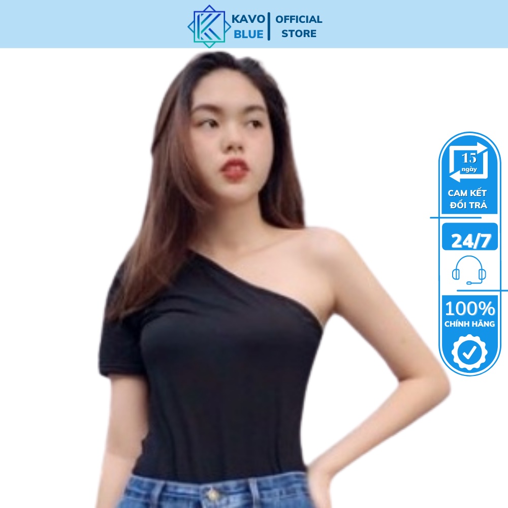 Áo Lệch Vai Nữ KAVO BLUE Siêu Co Giãn Form Dáng Ôm