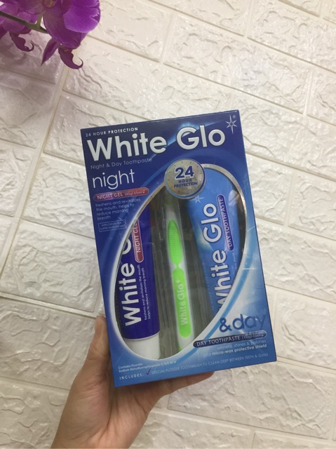 Kem đánh răng ngày đêm white Glo (Mỹ)