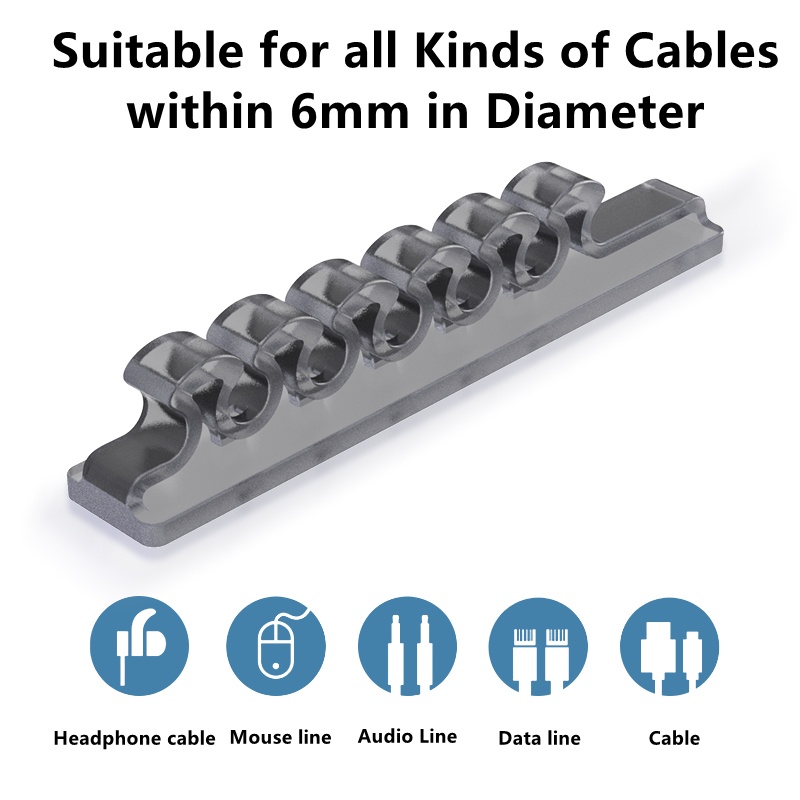 Kẹp cố định dây cáp sạc/ chuột máy tính DLLENCASE A302 bằng TPU tự dính