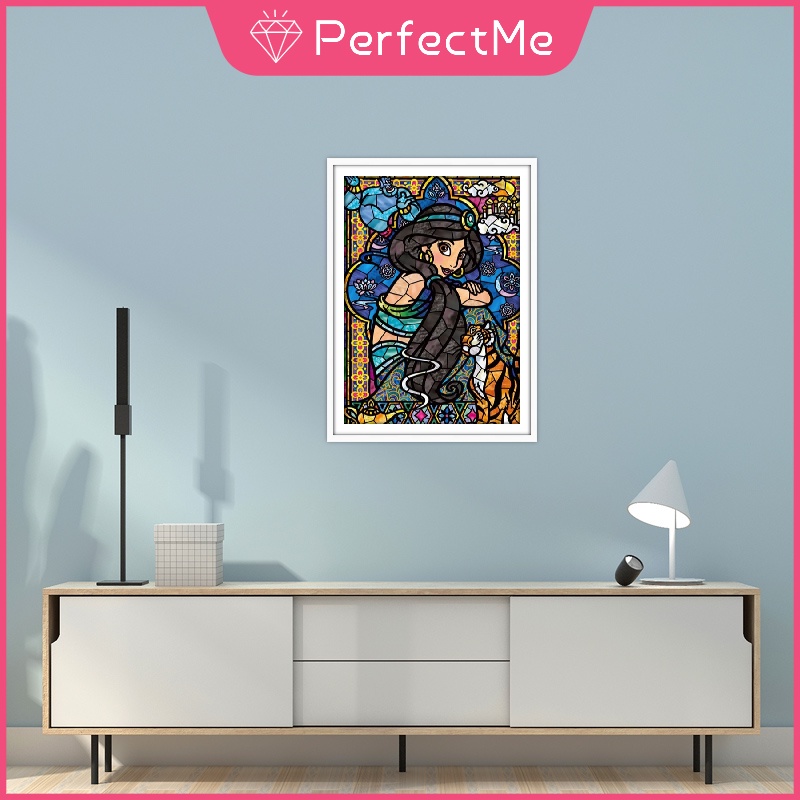 Bộ tranh đính đá 5D họa tiết công chúa jasmine độc đáo DIY dùng trang trí