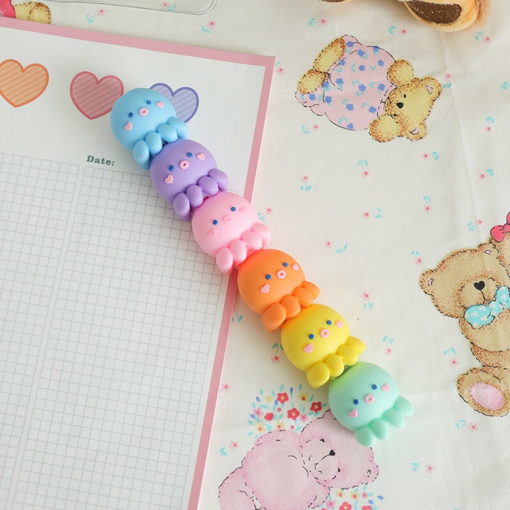 Bộ 5 Bút Dạ Quang Hình Bạch Tuộc Sáng Tạo