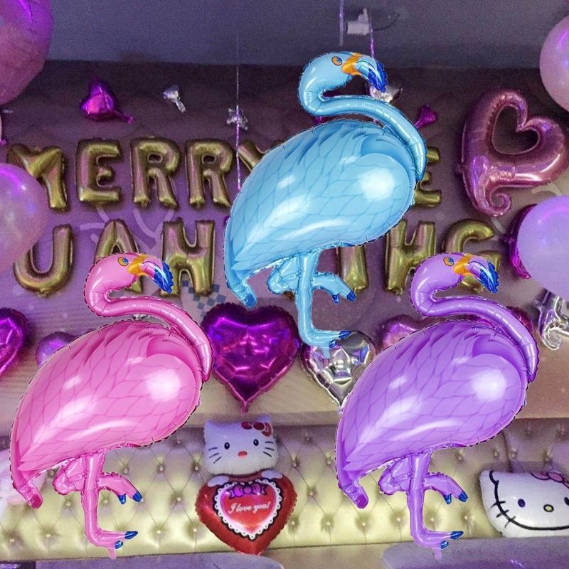 Bong bóng lá nhôm hình chim hồng hạc lớn dùng trong trang trí tiệc cưới tiệc sinh nhật