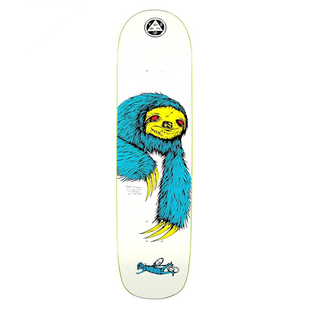 Mặt Ván Trượt Skateboard WELCOME SLOTH ON BUNYIP WHITE/BLUE/YELLOW DECK 8.0