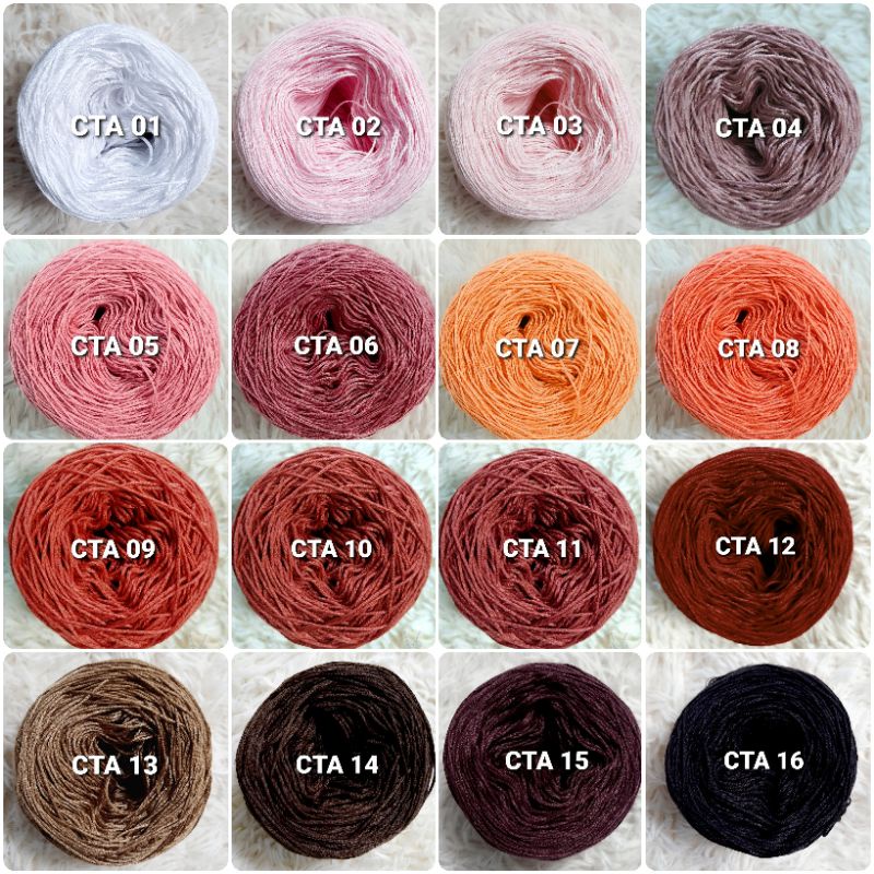 [1-32] Sợi Cotton Shine màu trơn se 0.8mm, đan móc áo mùa hè