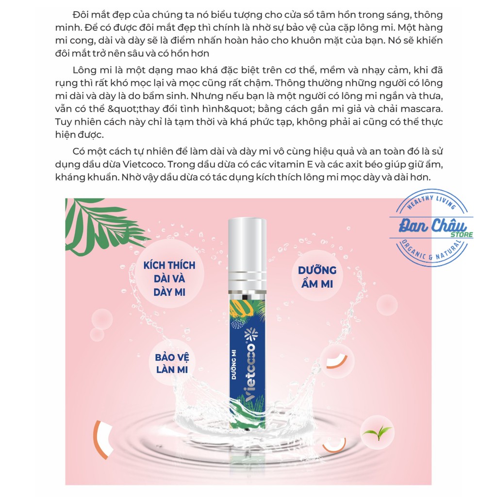 Dưỡng Mi Mascara Dầu Dừa🌴VIETCOCO🌴 Nguyên Chất Tinh Khiết Ép Lạnh Giúp Mi Lông Mày Mọc Dày, Dài Hơn, Giảm Gãy Rụng 10ml | BigBuy360 - bigbuy360.vn