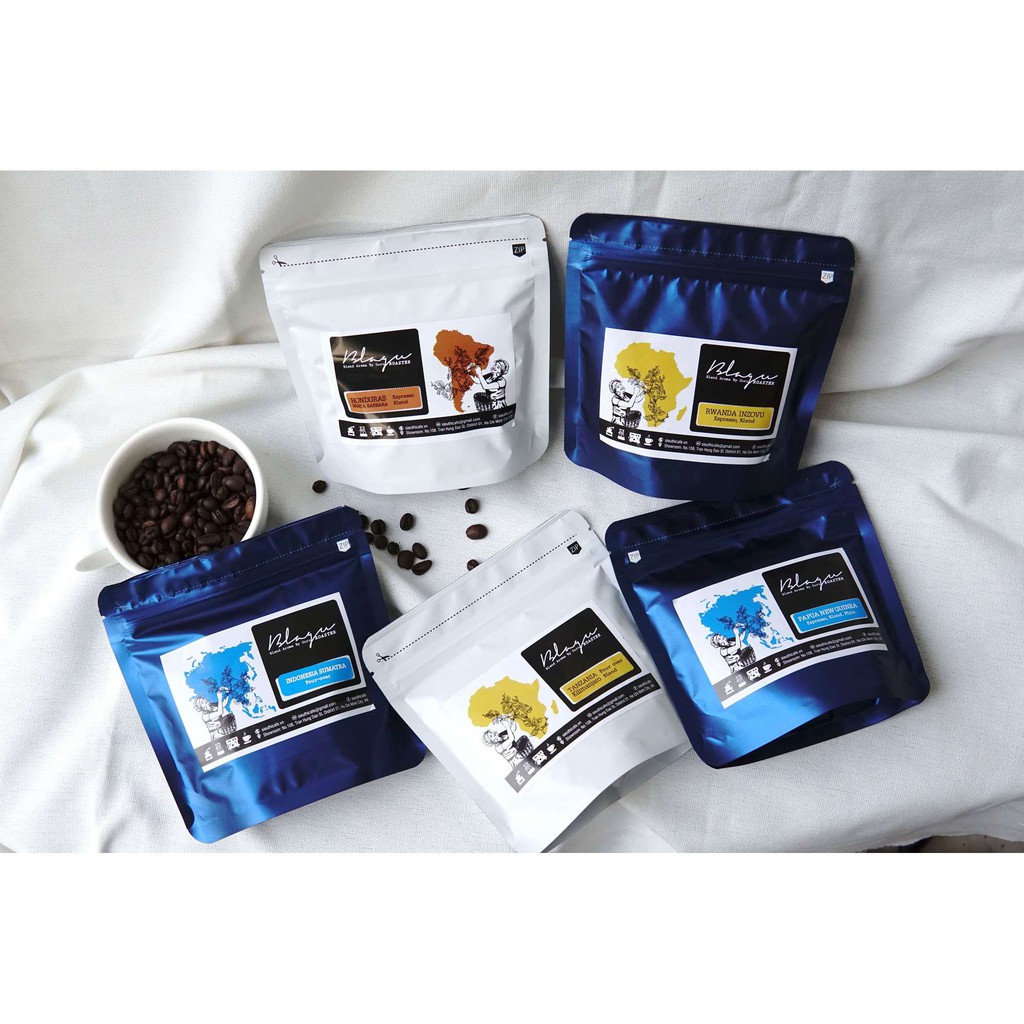 COMBO 5 TÚI CÀ PHÊ BLAGU HẠT ĐÃ RANG VỊ NHẸ NHÀNG – 100G/TÚI
