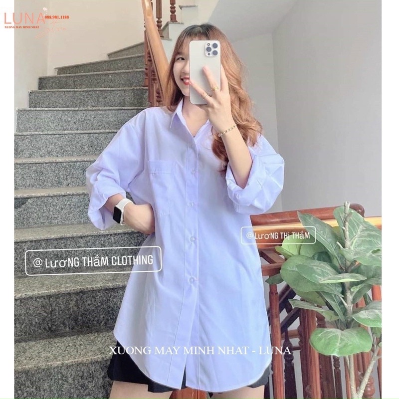 [NEW] ÁO SƠ MI HỌC SINH PHÔNG RỘNG 1 TÚI SM001