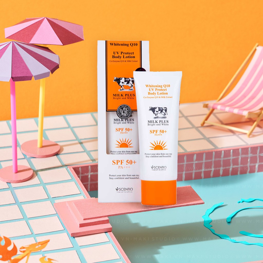 Dưỡng thể chống nắng và dưỡng trắng toàn thân Scentio Milk Plus SPF50+ PA+++ 100ml