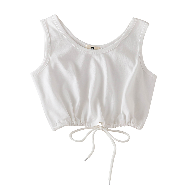 Áo crop top IELGY sát nách dáng rộng phong cách thể thao thời trang năng động dành cho nữ