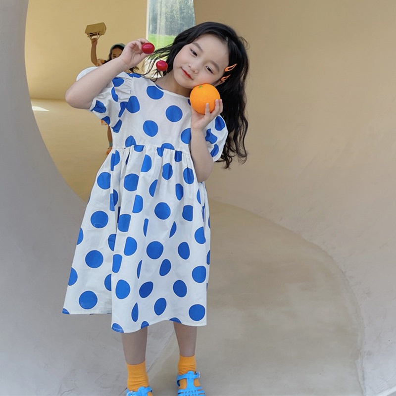Đầm Công Chúa Tay Phồng Dài Dễ Thương Phong Cách Phương Tây Thời Trang Mùa Hè Cho Bé Gái