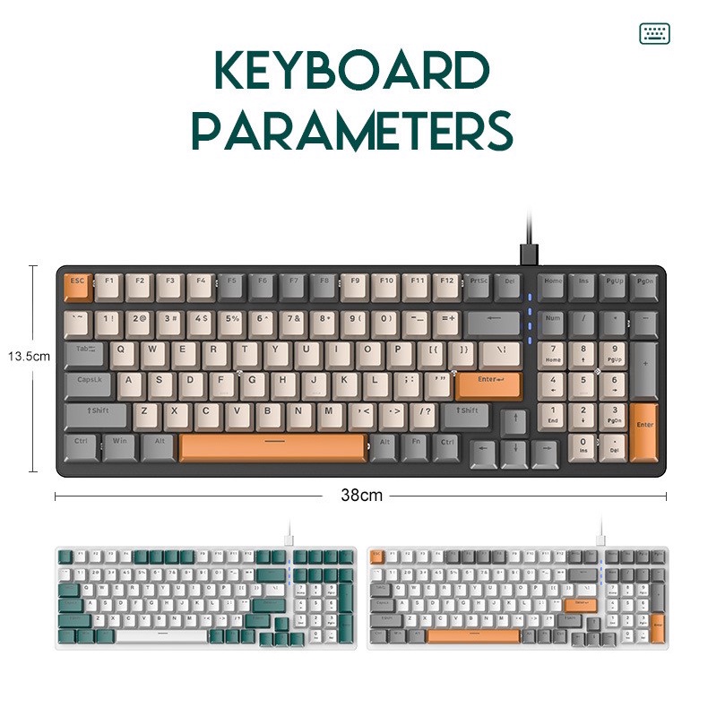 Hotswap Bàn Phím Cơ Cao Cấp Wolf K3 Layout 100 phím Led Rainbown 10 Chế Độ Văn Phòng Gaming Mới 2022