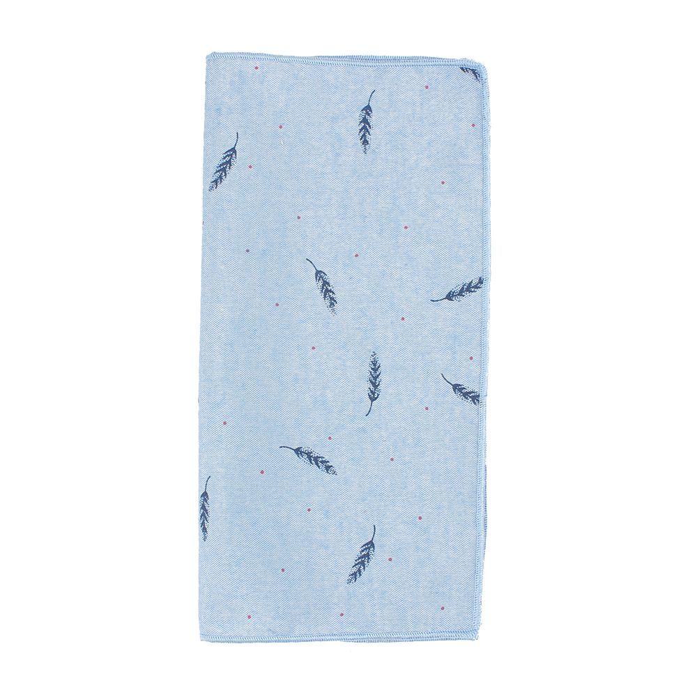 Khăn Tay Cotton Màu Ngà Họa Tiết Lông Vũ Thời Trang Cho Nam