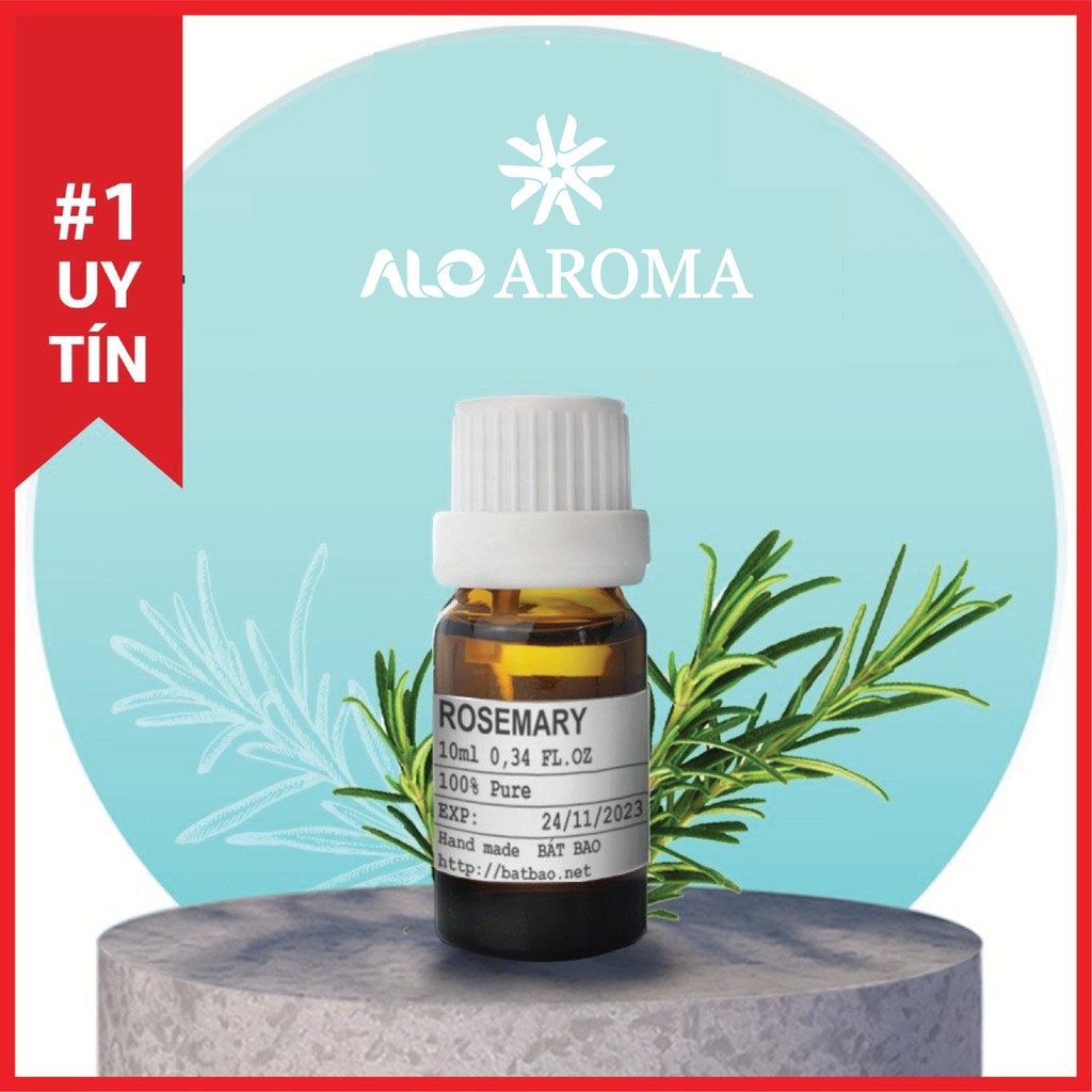 Tinh Dầu Hương Thảo Thiên Nhiên giảm bọng mắt, thư giãn, khử mùi Rosemary Essential Oil AloAroma