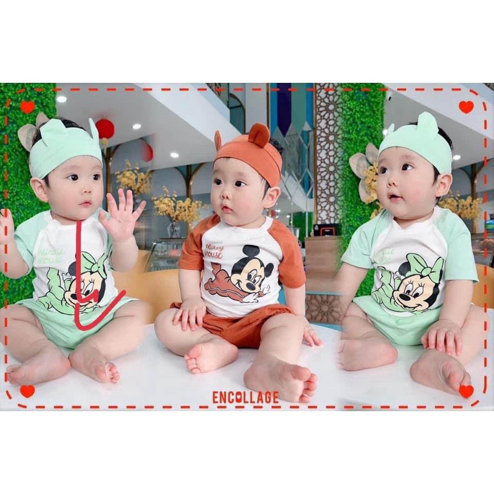 Bộ Quần Áo Cotton Cộc Tay Cho Bé Minie Mouse [B02-2021] - Babi mama