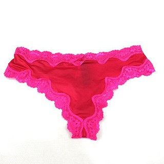 TH5414  Quần lót nữ lọt khe lụa phối ren Victoria's secret hồng