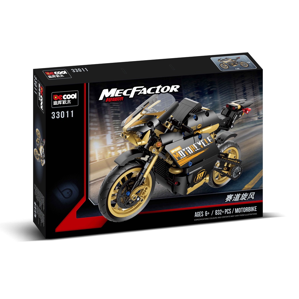 Đồ chơi Lắp ráp Mô hình Xe máy 33011 Track Whirlwind Famous Motorcycle Car Model High-Tech MOC Motorbike