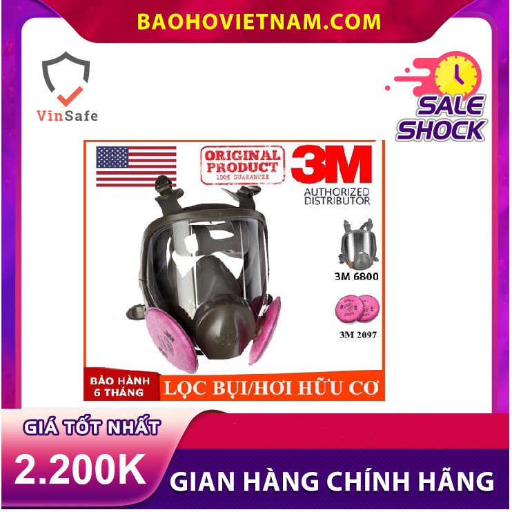 Mặt nạ 3M 6800 + Phin 2097 chống vi khuẩn, bụi