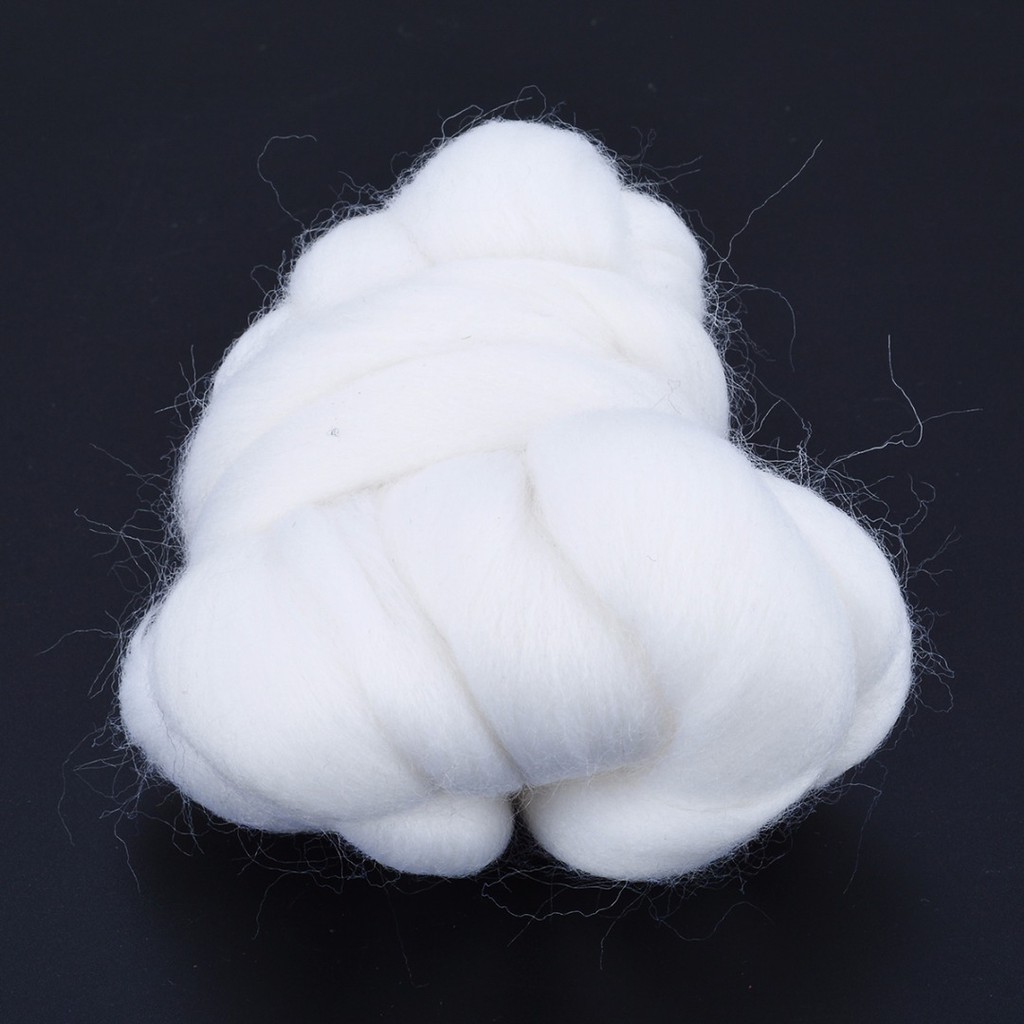 Cuộn len nỉ trắng 50g làm đồ thủ công chuyên dụng