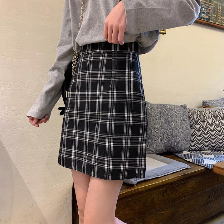 CHÂN VÁY NGẮN SỌC CARO CHO NỮ PHONG CÁCH HÀN QUỐC ULZZANG CV01