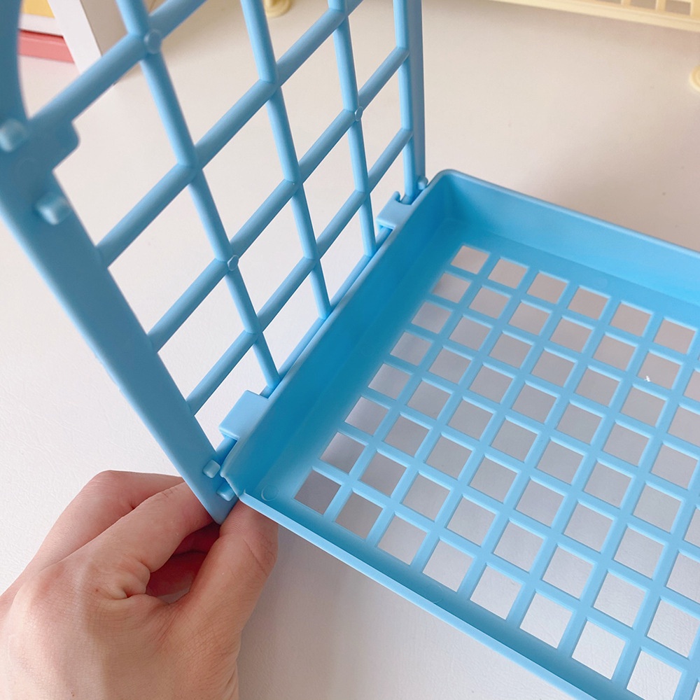 MS500 Giá nhựa mini 2 tầng gấp gọn, giá nhựa decor bàn xinh xắn