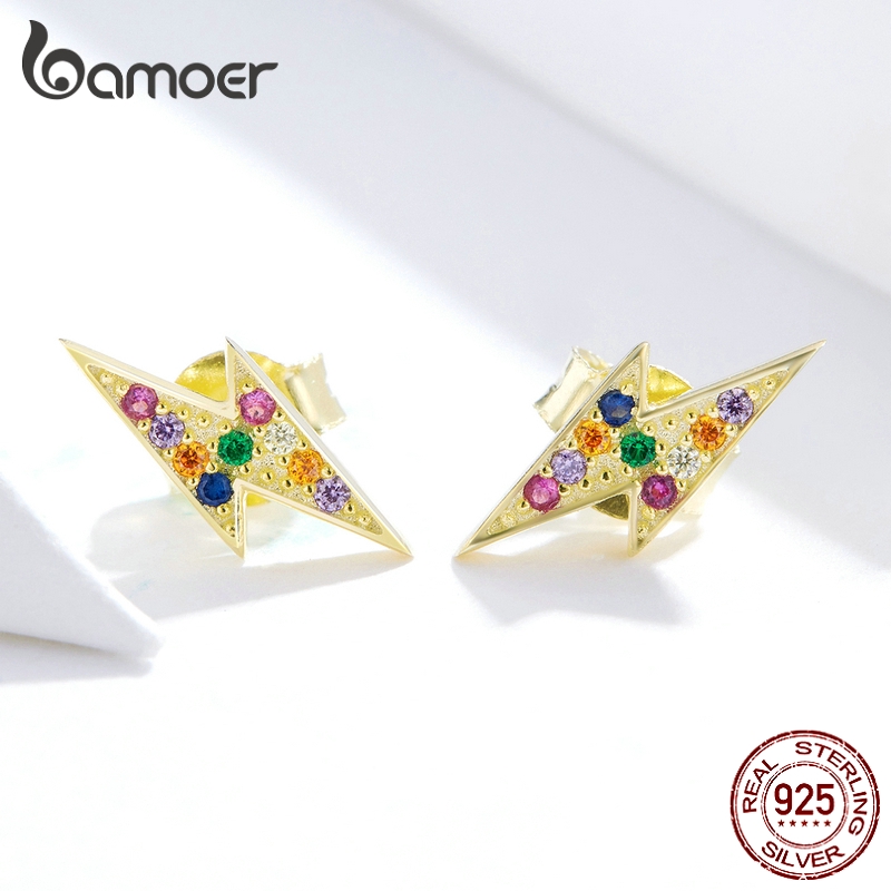 Bông tai Bamoer bằng bạc 925  vàng thời trang 2018 cho nữ