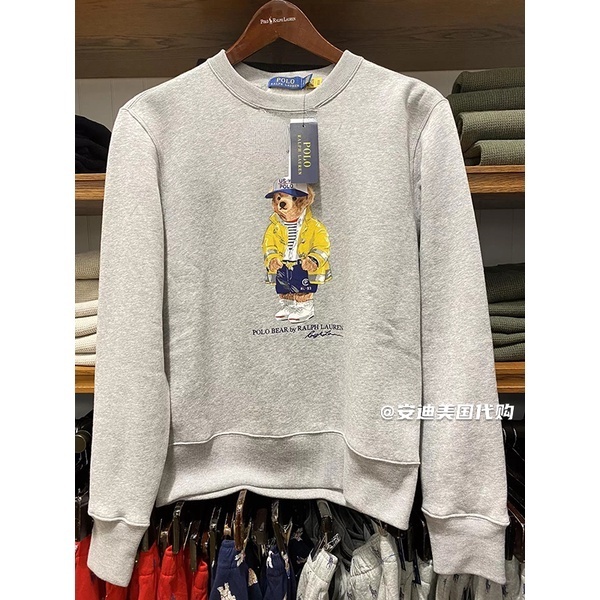 Áo Nỉ Chui Đầu Cổ Thuyền In Hình Gấu Ralph Lauren Paul Cho Nam