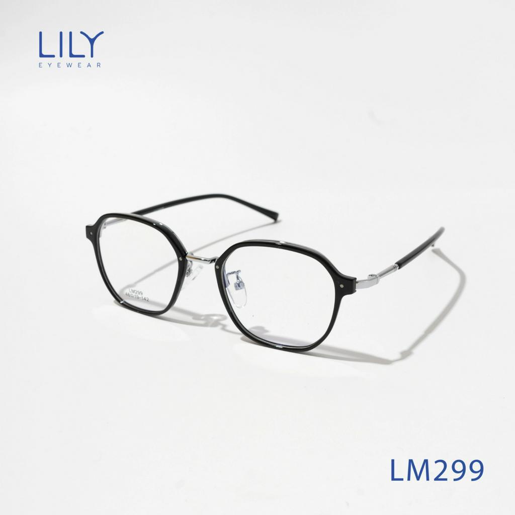 Gọng kính cận nam nữ LILYEYEWEAR chất liệu hợp kim thiết kế thời trang LM299