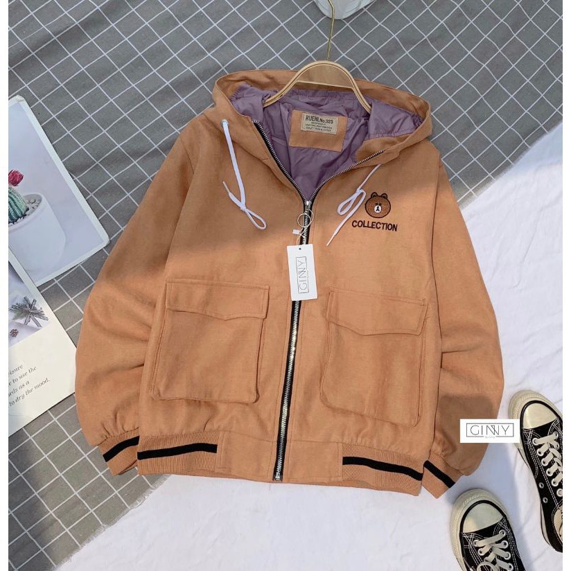 Áo Khoác Nhung Da Lộn Collection | Áo Khoác Có Nón | Khoác Nữ Da Lộn | 2 Lớp Mềm Mịn | Freesize | BigBuy360 - bigbuy360.vn