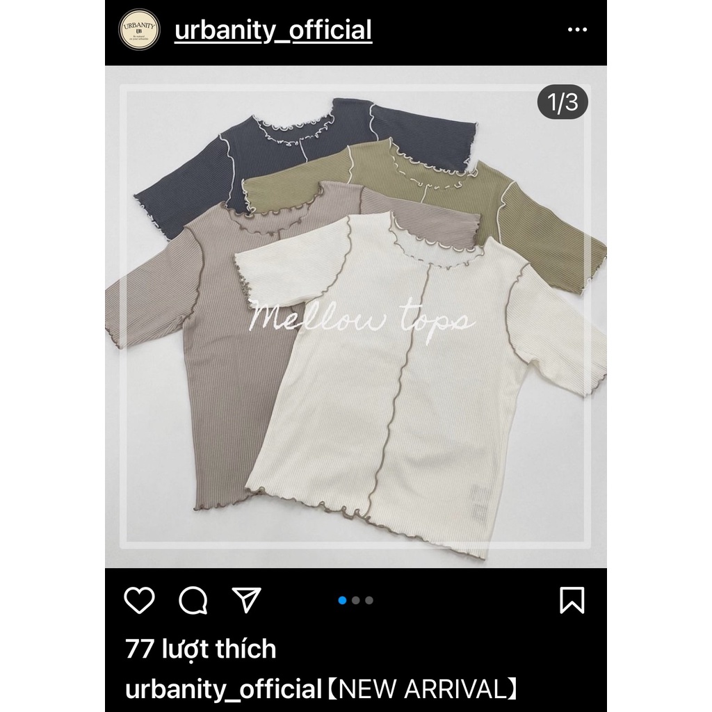 Áo Thun URBANITY Cổ Tròn Viền Sóng 46-55kg - 3227