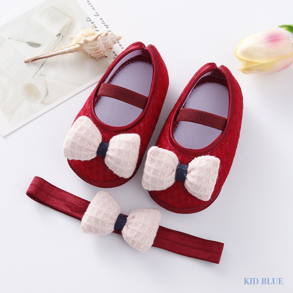 Giày chống trượt kiểu công chúa dễ thương + băng đô thời trang dành cho trẻ em