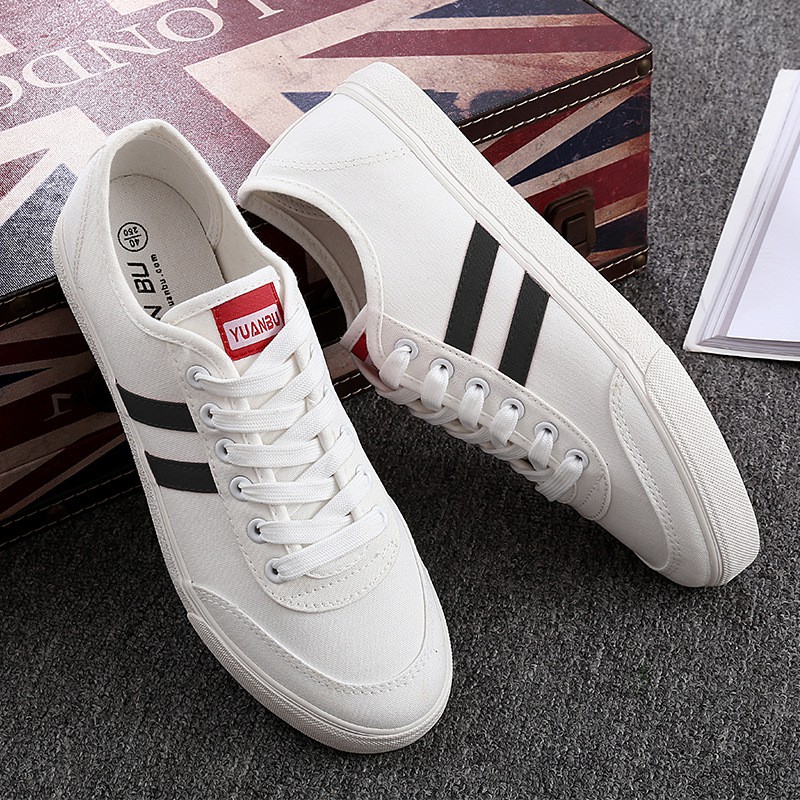 Giày Sneaker Nam Vải Cao Cấp Giản Dị Chất Mềm Mại Bền Đẹp Êm Ái Thoáng Khí Thích Hợp Đi Học Đi Làm Du Lịch Thể Thao