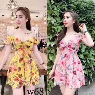 JUMP XÒE GIẢ VÁY RÚT DÂY NGỰC TAY PHỒNG DUYÊN DÁNG QC