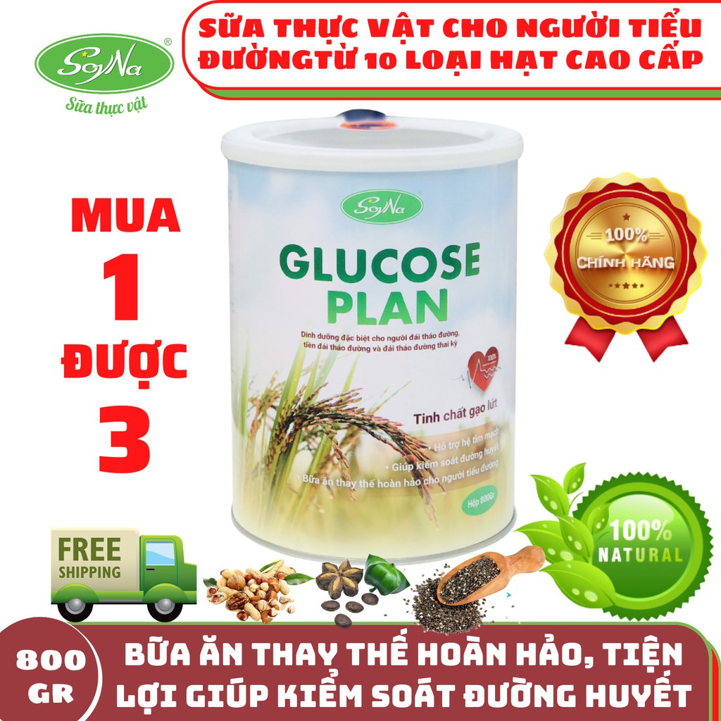 SỮA TIỂU ĐƯỜNG - TIỂU ĐƯỜNG - GLUCOSE PLAN - 100% TỪ CÁC LOẠI HẠT, BỮA ĂN DINH DƯỠNG HOÀN HẢO CHO NGƯỜI TIỂU ĐƯỜNG