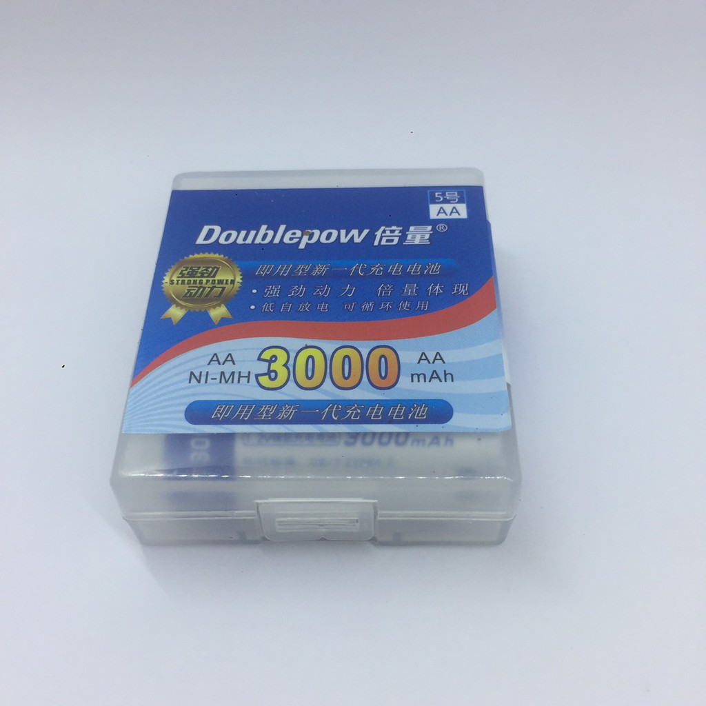 Pin sạc AA dung lượng thực 3000mAh Dowblepow 4 viên kèm hộp