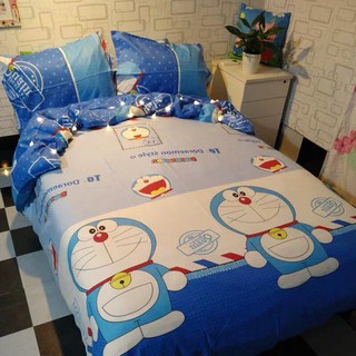 Sét chăn ga cotton poly Đô rê mon (2 mẫu)