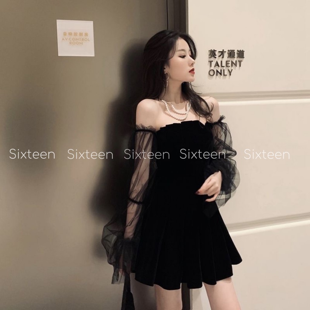 Váy Nữ, Đầm Nữ Tay Phồng Dáng Xòe Hở Vai Quyến Rũ Phong Cách Hàn Quốc SIXTEEN. | BigBuy360 - bigbuy360.vn