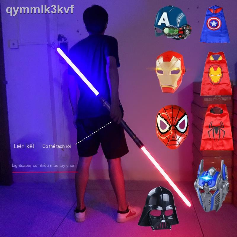 ✟▥Kiếm laze Star Wars Yanqing Lightsaber Gậy ánh sáng hai đầu chính hãng Gươm phát Trẻ em Cậu bé Khí quyển Th