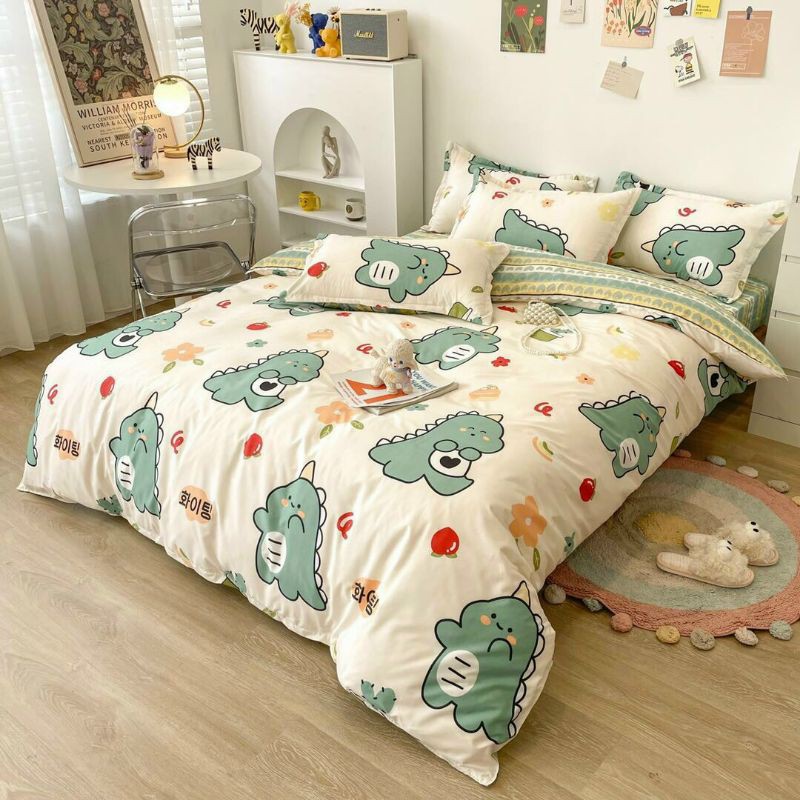 Bộ Cotton poly Khủng Long Xanh Cà Chua