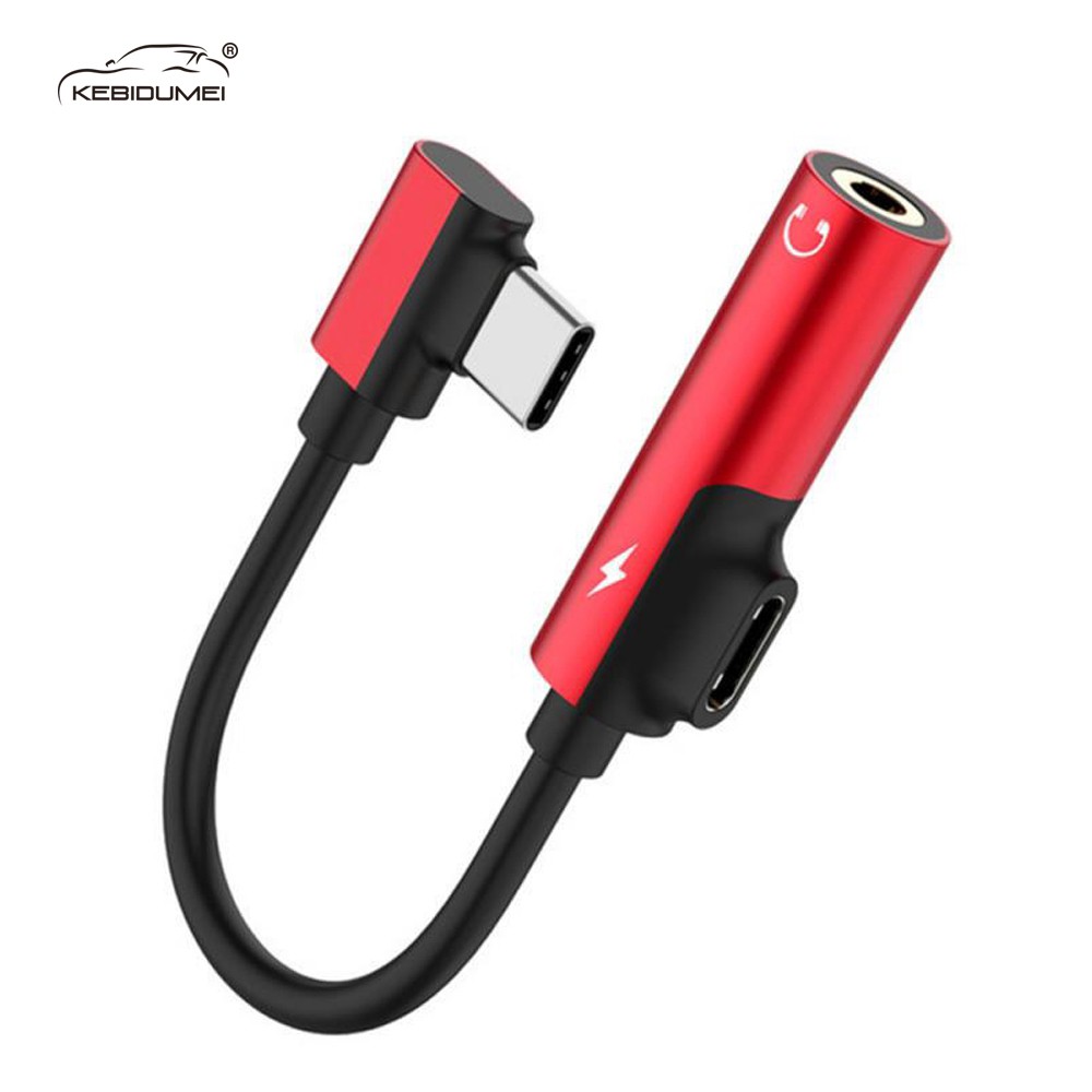 Cáp chuyển đổi KEBIDUMEI 2 trong 1 cổng Type C sang 3.5mm và USB C tiện lợi