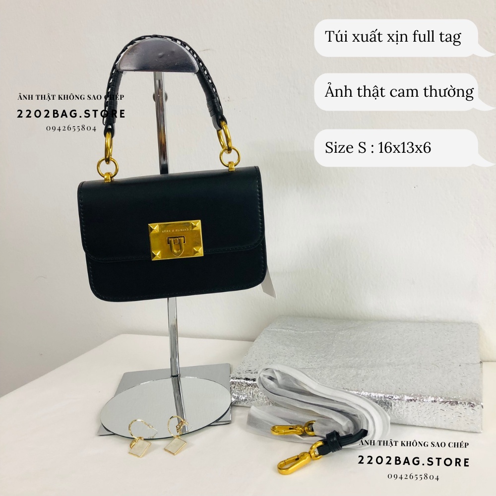 Túi CNK xuất xịn mini chất da PU cam cấp trơn đeo vai cầm tay cho nữ ảnh video quay thật