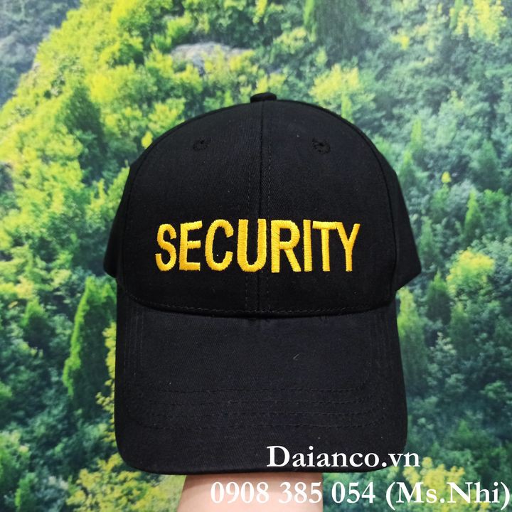 Nón kết thời trang màu đen thêu logo SECURITY kiểu dáng đẹp- Hình thật