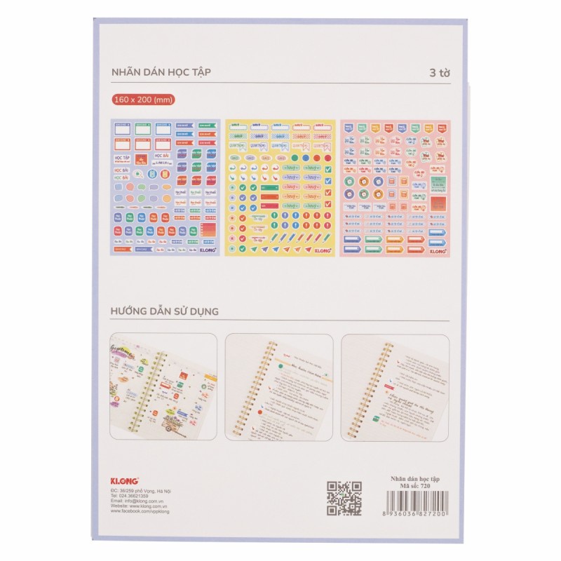 Bộ Study Sticker Trang Trí,Ghi Nhớ Học Tập Klong