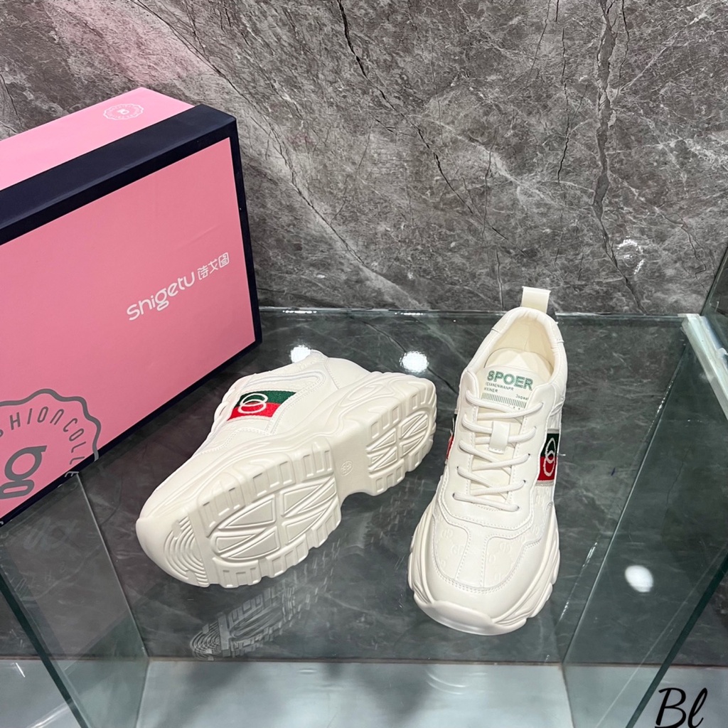 Giày nữ giày thể thao nâng đế hàng qccc chất da mềm siêu xịn Hàng full box bill