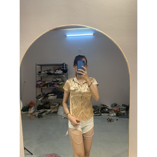 Sơ Mi💥𝑭𝑹𝑬𝑬𝑺𝑯𝑰𝑷💥Sơ Mi Tay Ngắn Phi Lụa Họa tiết ,LY STORE