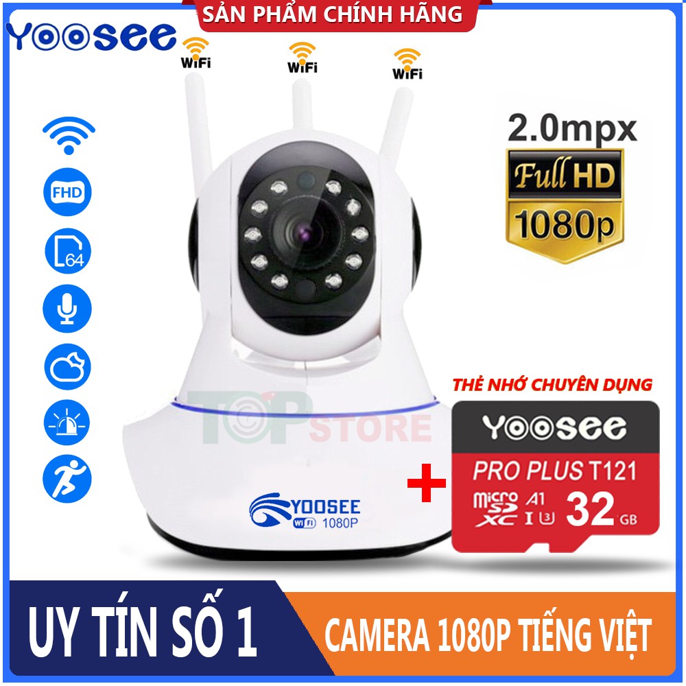 Camera YooSee 3 Râu 1080P FHD Quan Sát Rõ Nét Ngày Đêm | BigBuy360 - bigbuy360.vn