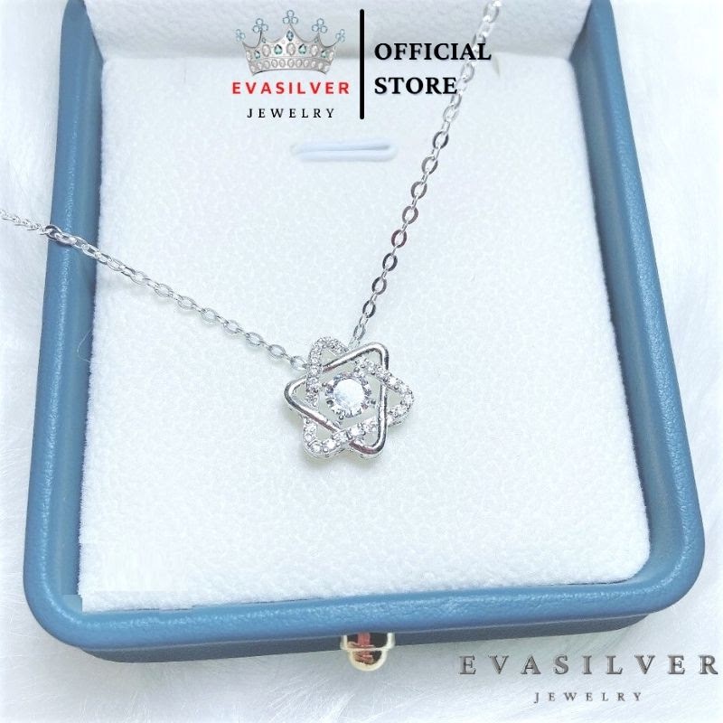 Dây chuyền bạc nữ 2 hình tam giác đan nhau, Vòng cổ chất liệu bạc ta sang trọng - Trang sức bạc Evasilver