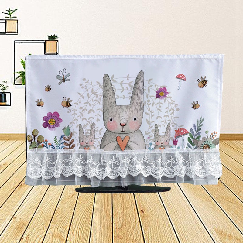 ◕▩❧Nắp che bụi TV LCD treo máy tính để bàn 55 inch 65 TV màn hình phẳng bọc vải khởi động không lấy nắp TV